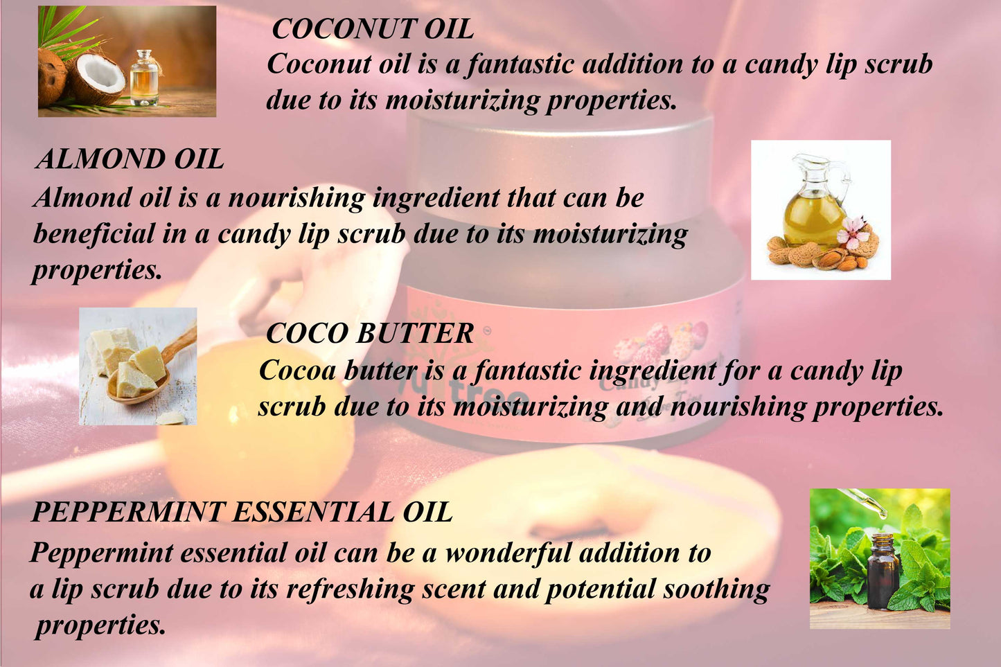Candy Lipscrub - Rose Lips- 50 grm