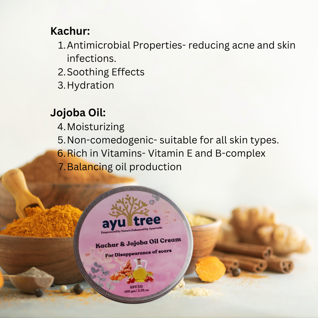 Kachur & Jojoba oil cream for disappearance of scars -100gms