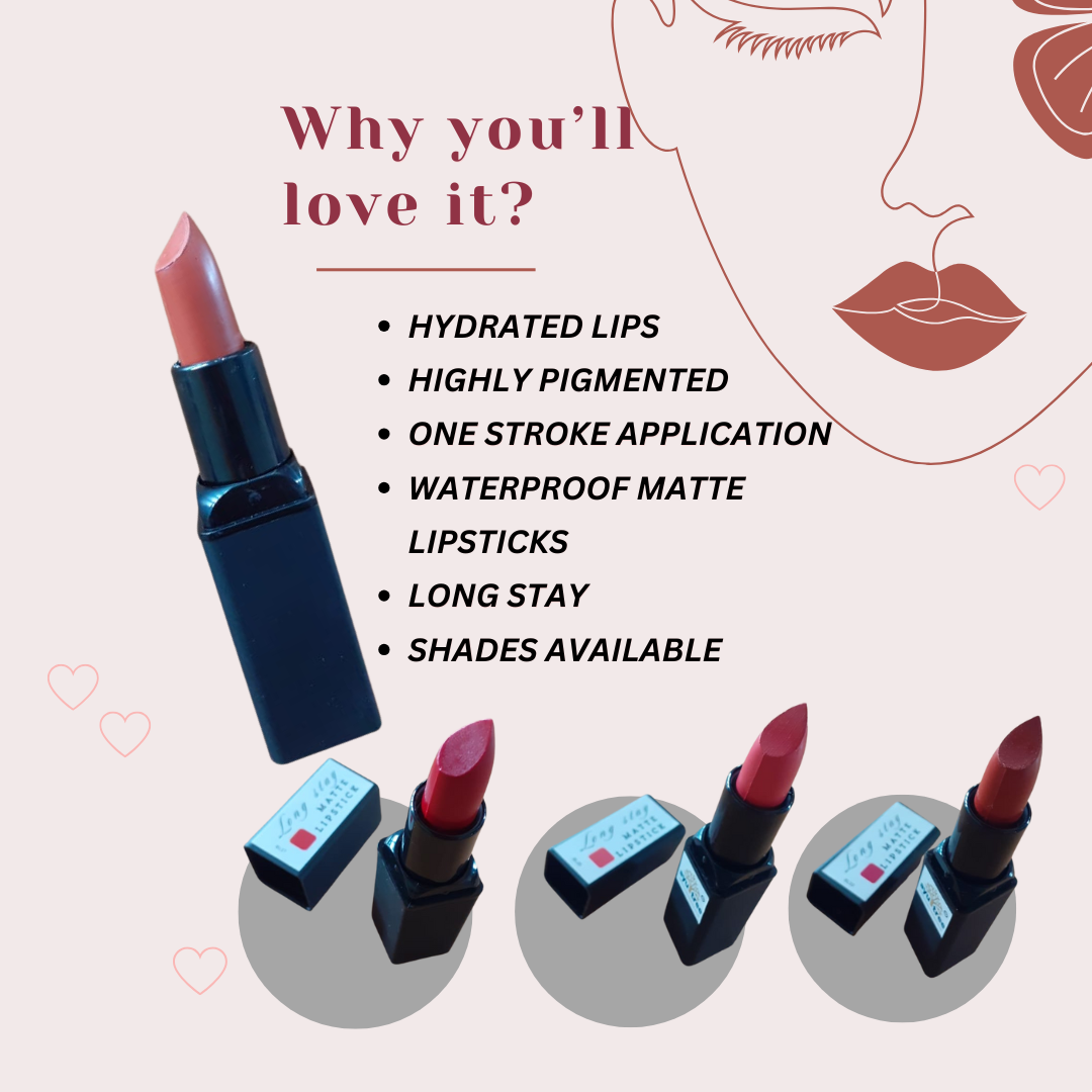 Stick Matte Lipstick- Available in 4shades