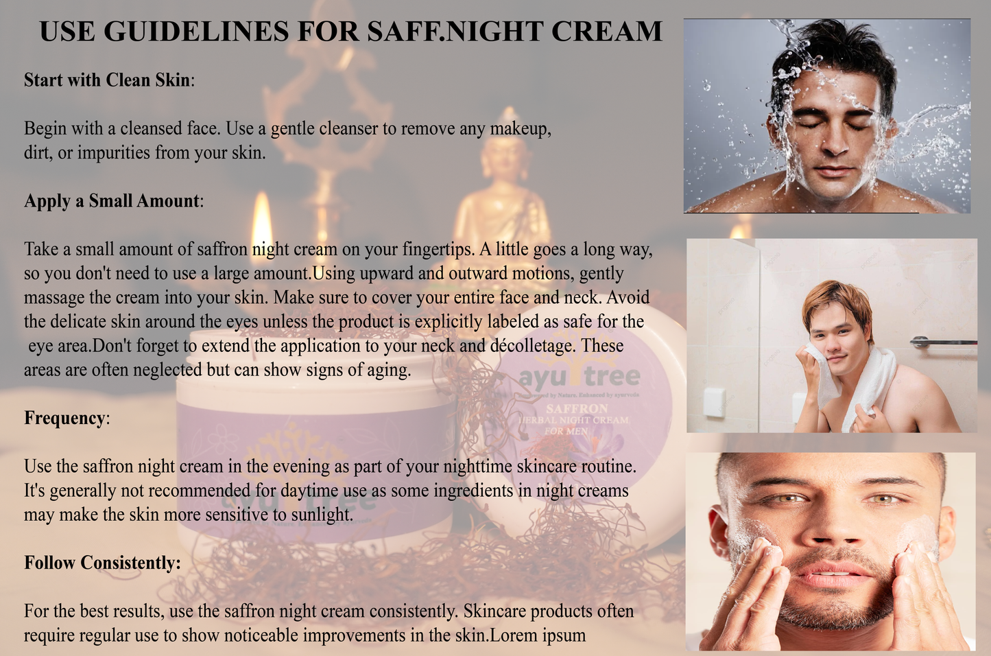 Saffron Herbal Night Cream for Men