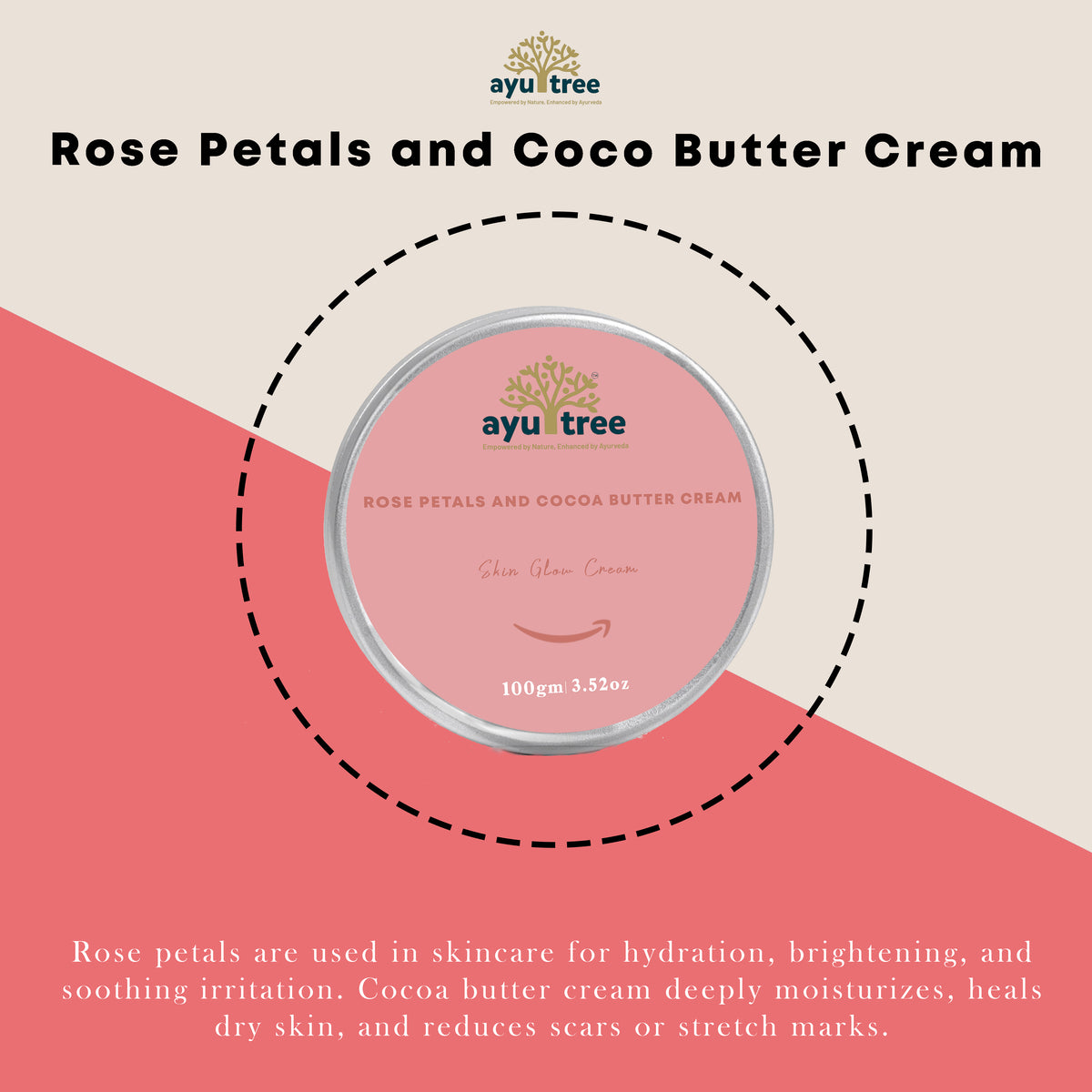 Rose petals  and Coco Butter Cream 100gms